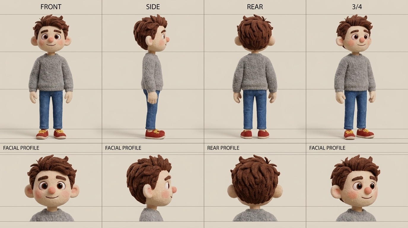 character model sheet generated using Nano Banana Pro